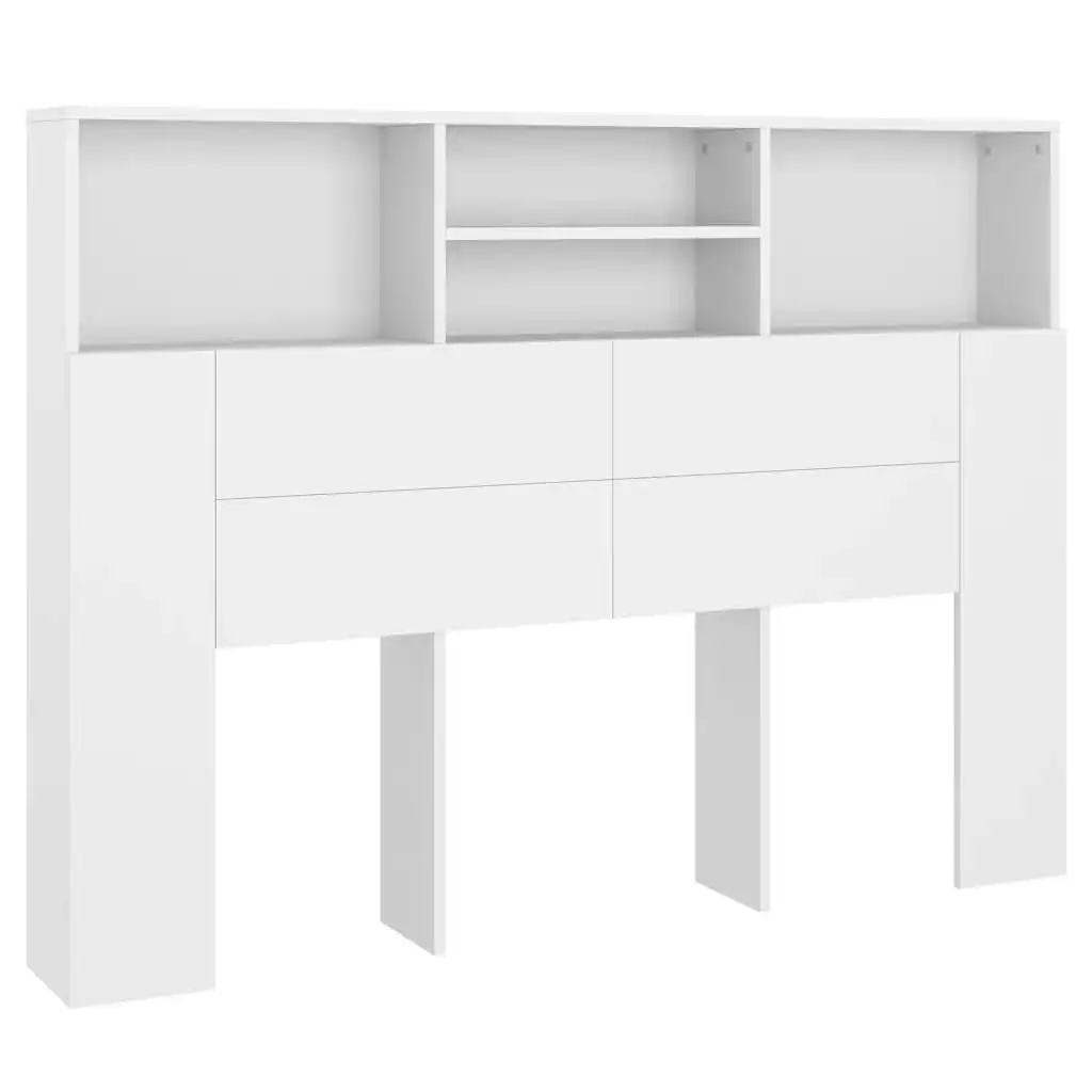 Headboard Cabinet White 140x19x103.5 cm 811862