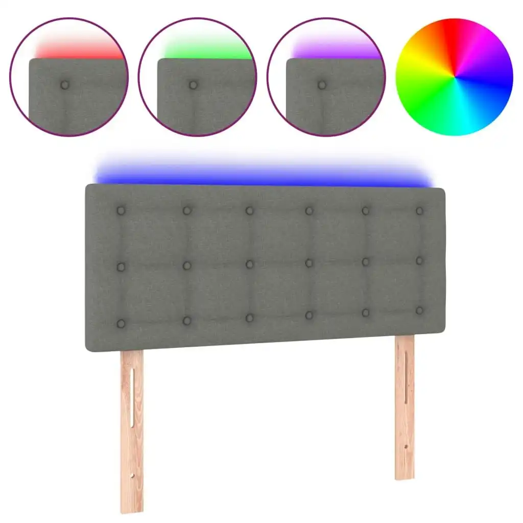 LED Headboard Dark Grey 100x5x78/88 cm Fabric 3122037