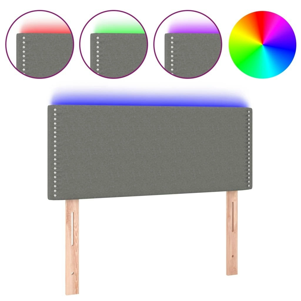 LED Headboard Dark Grey 100 cm Fabric 3121463