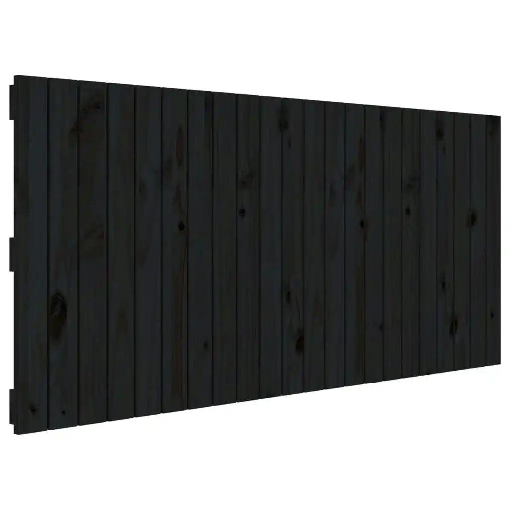 Wall Headboard Black 140x3x60 cm Solid Wood Pine 824872