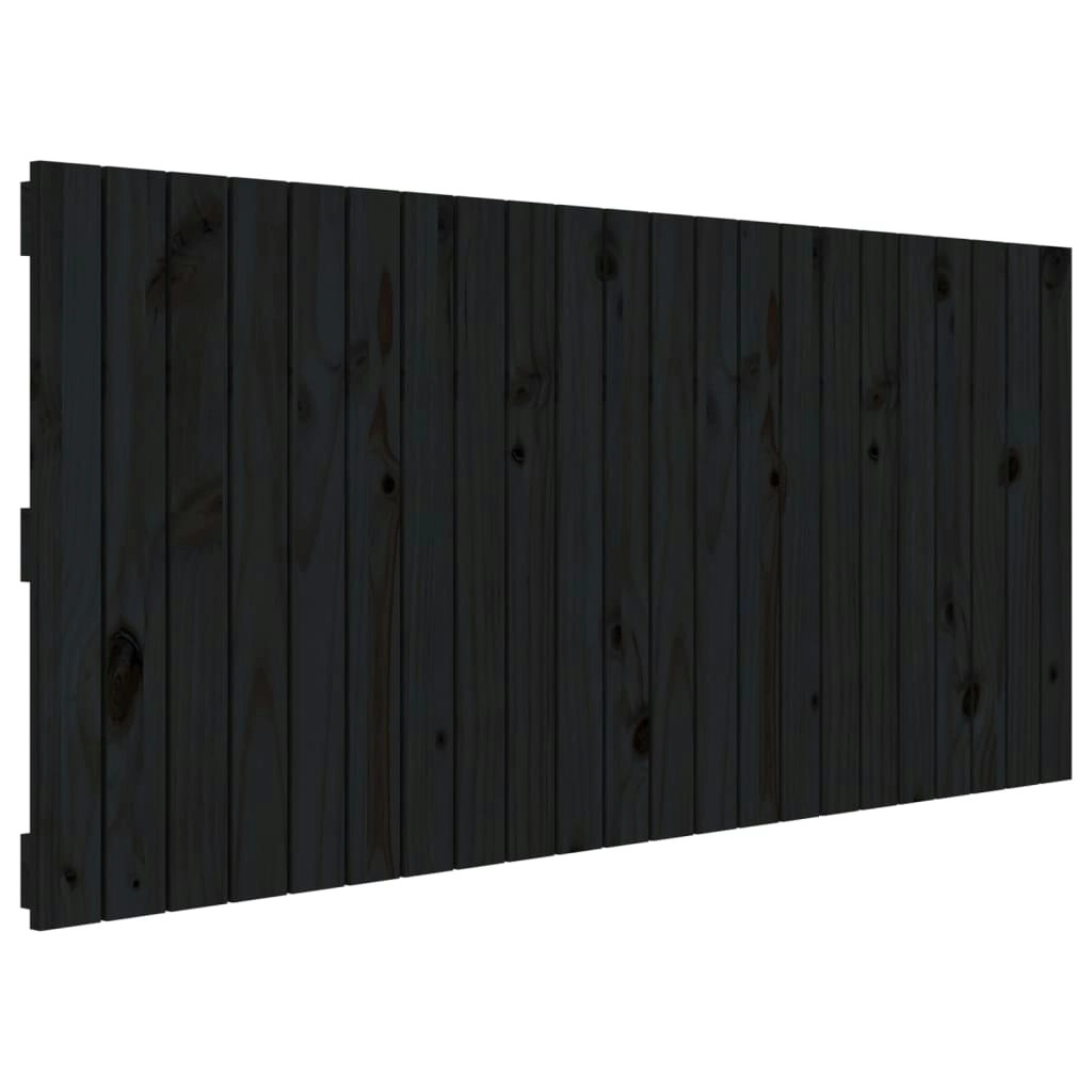 Wall Headboard Black 140 cm Solid Wood Pine 824872