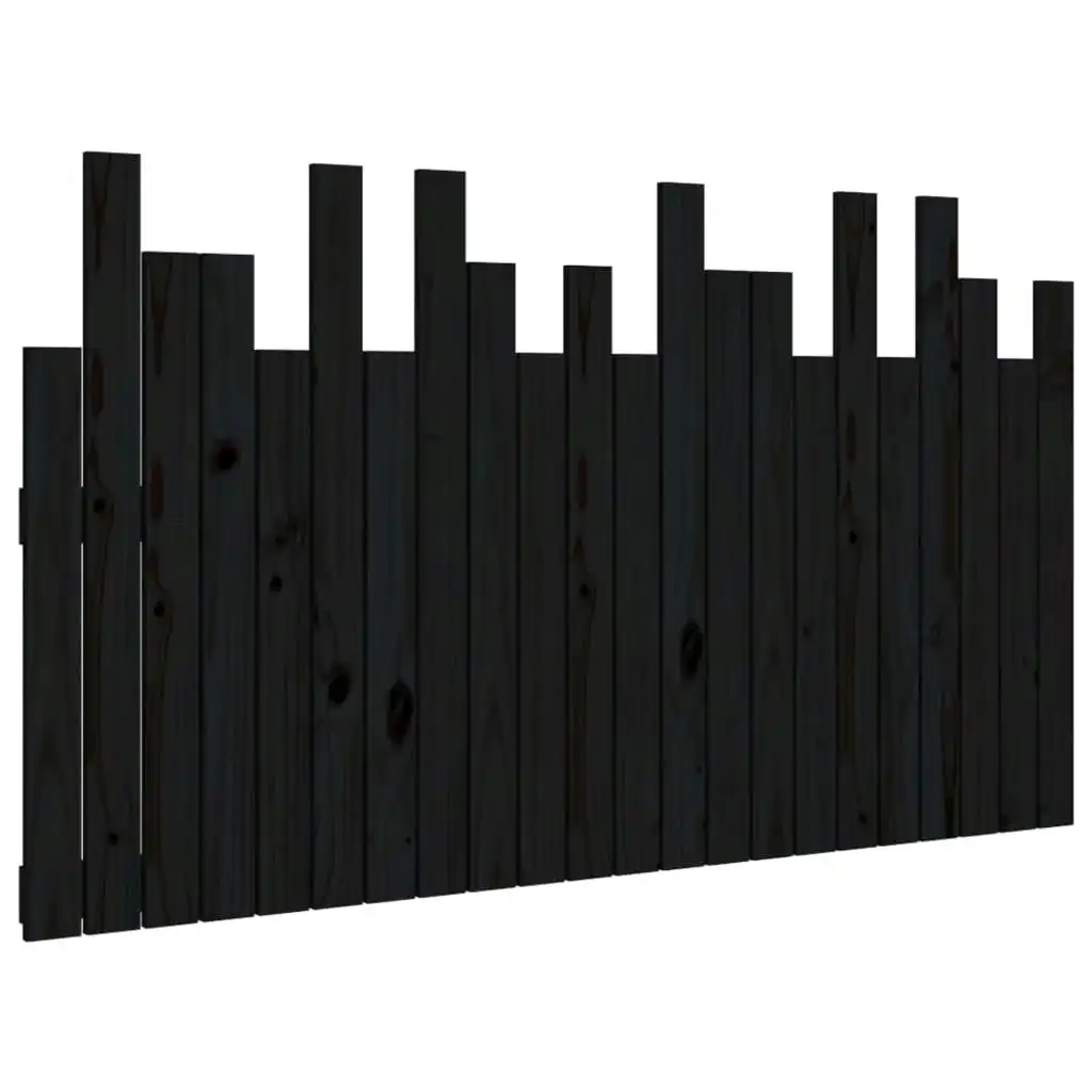 Wall Headboard Black 140 cm Solid Wood Pine 824822