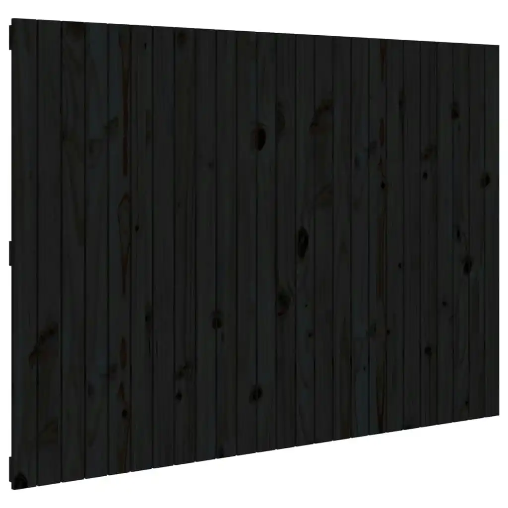 Wall Headboard Black 159.5x3x110 cm Solid Wood Pine 824952