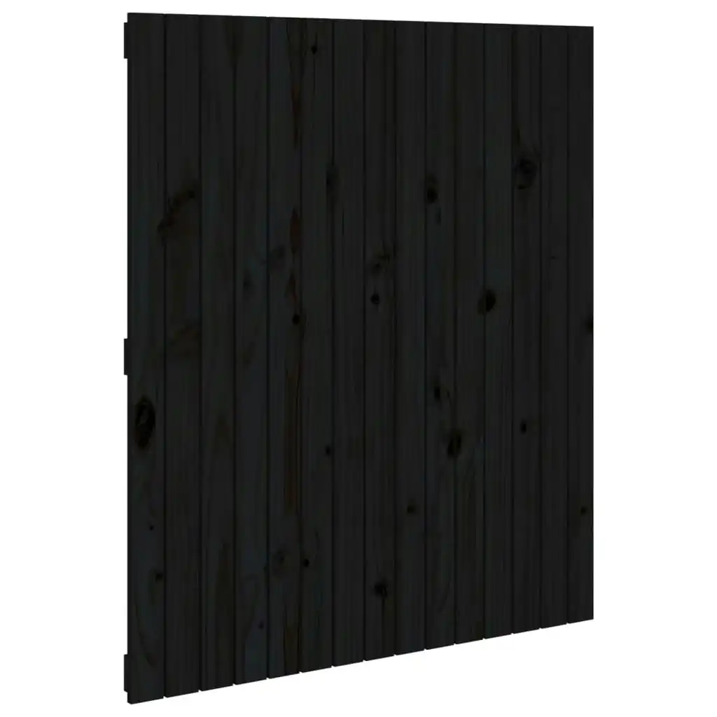 Wall Headboard Black 95.5x3x110 cm Solid Wood Pine 824937