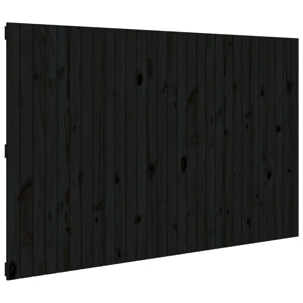 Wall Headboard Black 185x3x110 cm Solid Wood Pine 824967