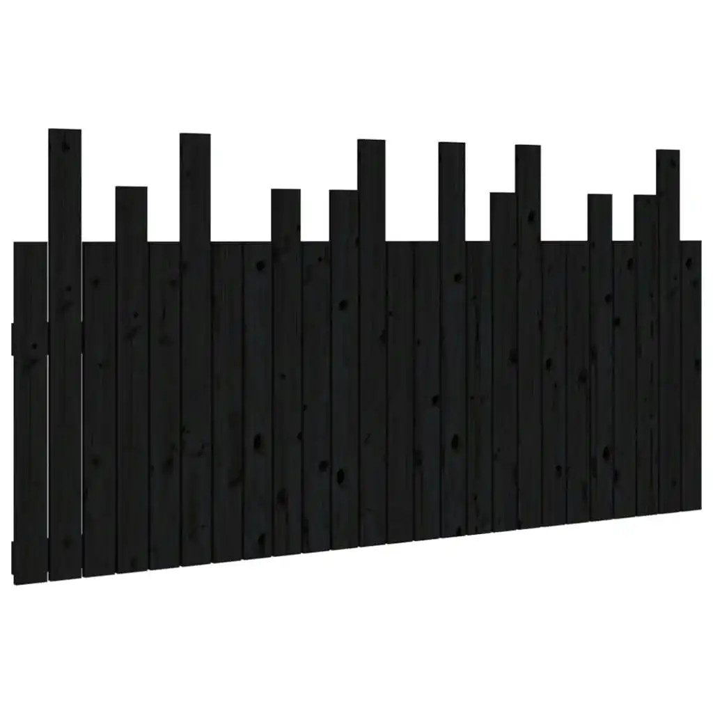 Wall Headboard Black 159.5x3x80 cm Solid Wood Pine 824802