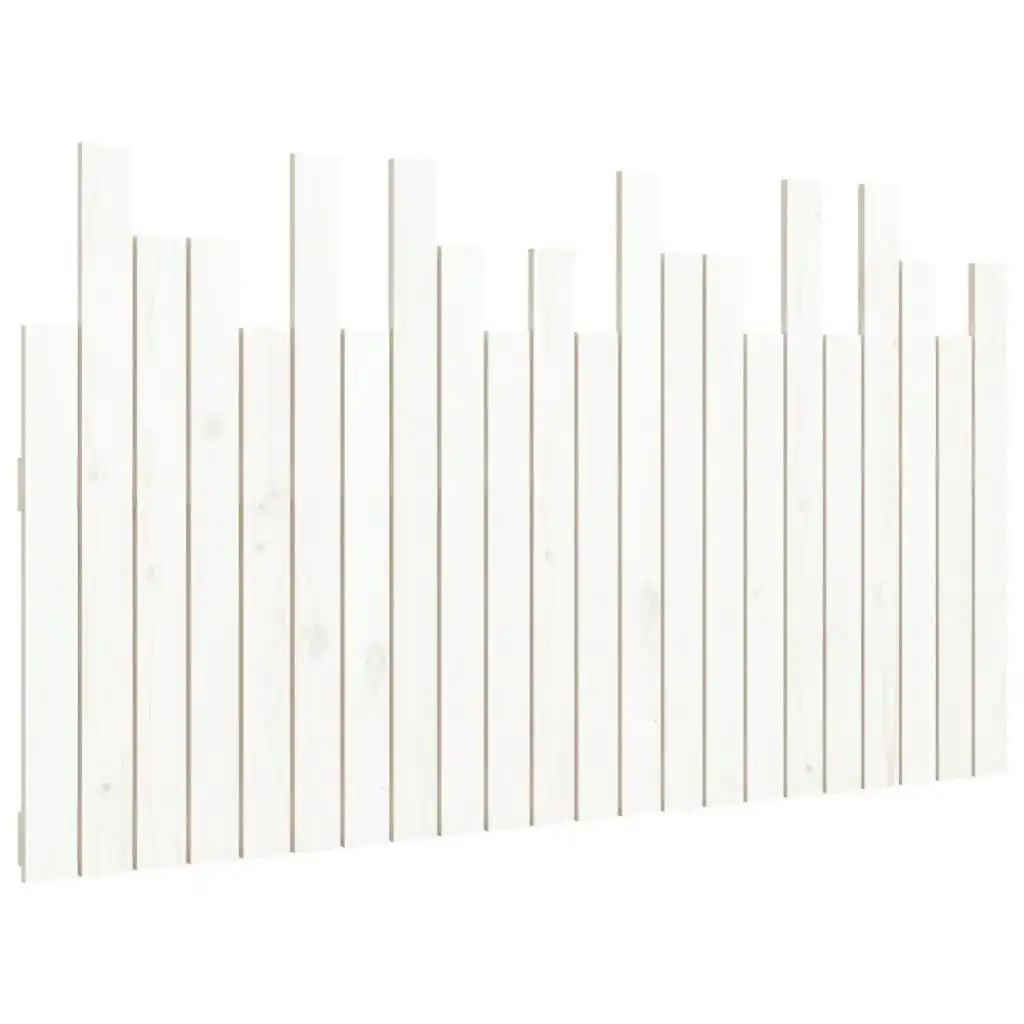 Wall Headboard White 140x3x80 cm Solid Wood Pine 824819