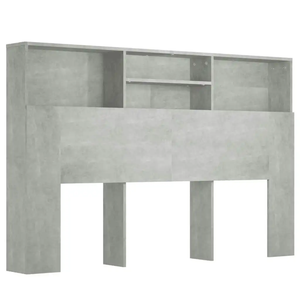 Headboard Cabinet Concrete Grey 160x19x103.5 cm 811875