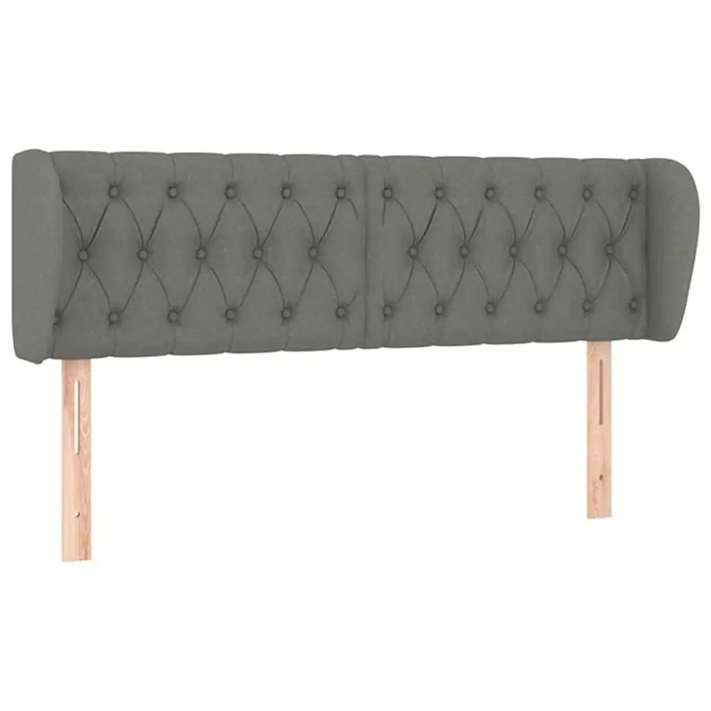 Headboard with Ears Dark Grey 163x23x78/88 cm Fabric 3117487