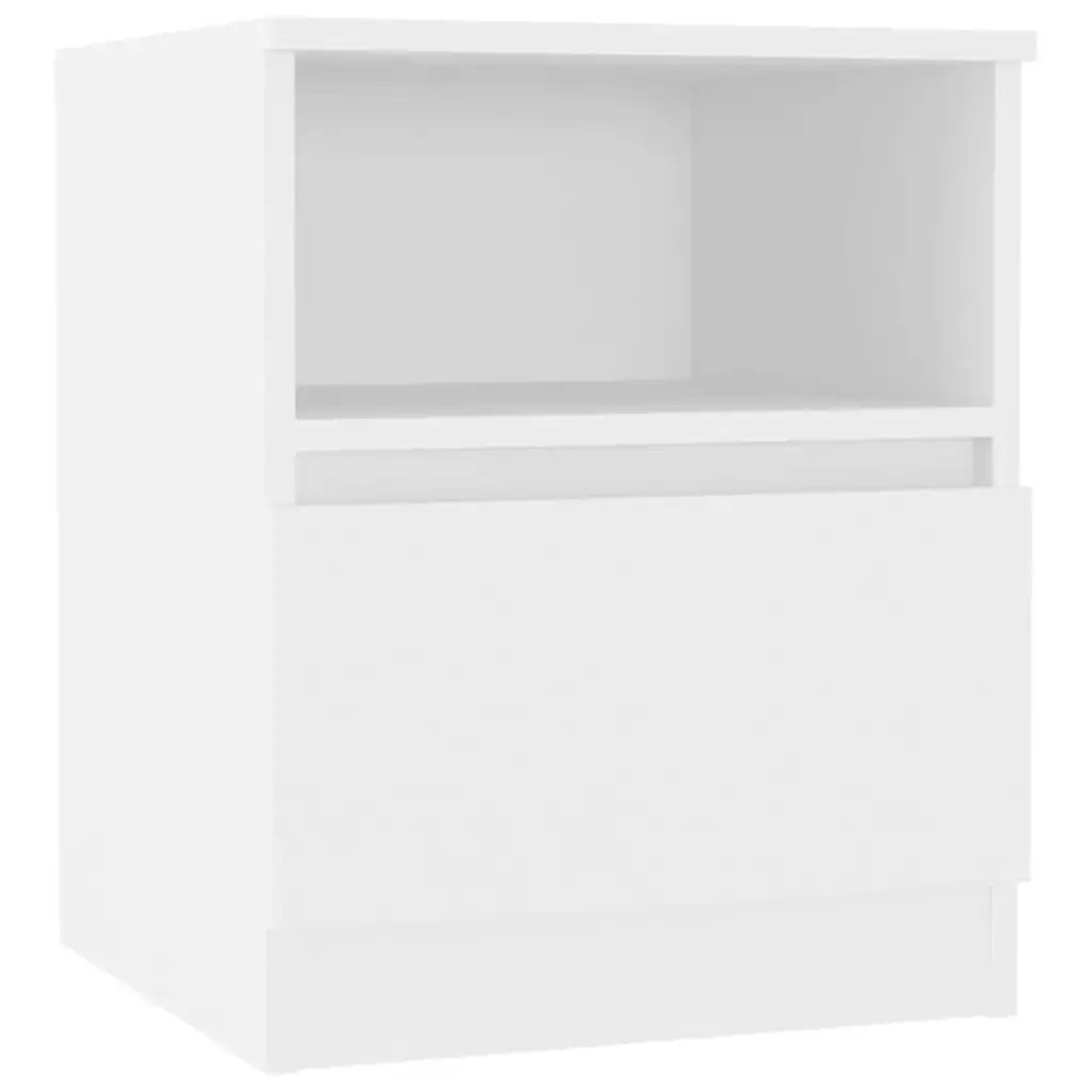 Bed Cabinet White 40x40x50 cm Engineered Wood 806157