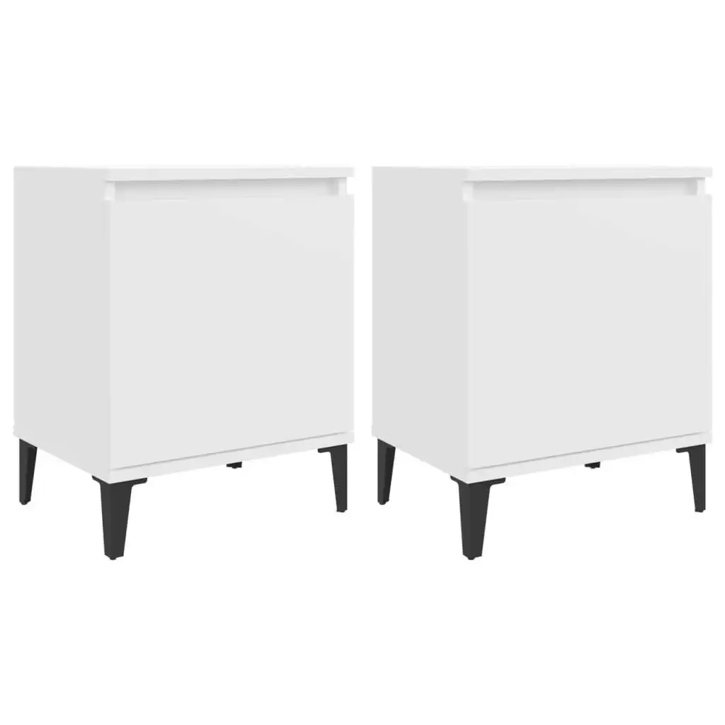 Bed Cabinet with Metal Legs White 40x30x50 cm 805834