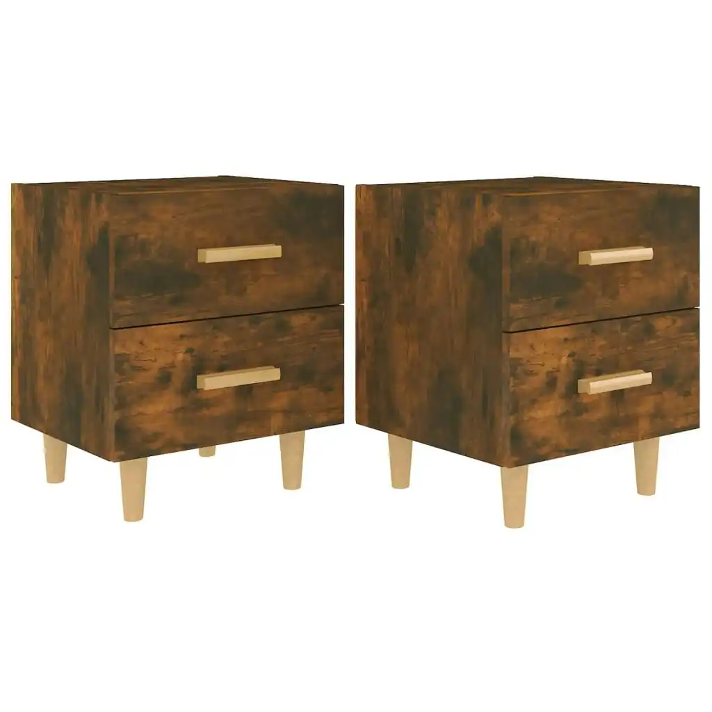 Bed Cabinets 2 pcs Smoked Oak 40x35x47.5 cm 817286