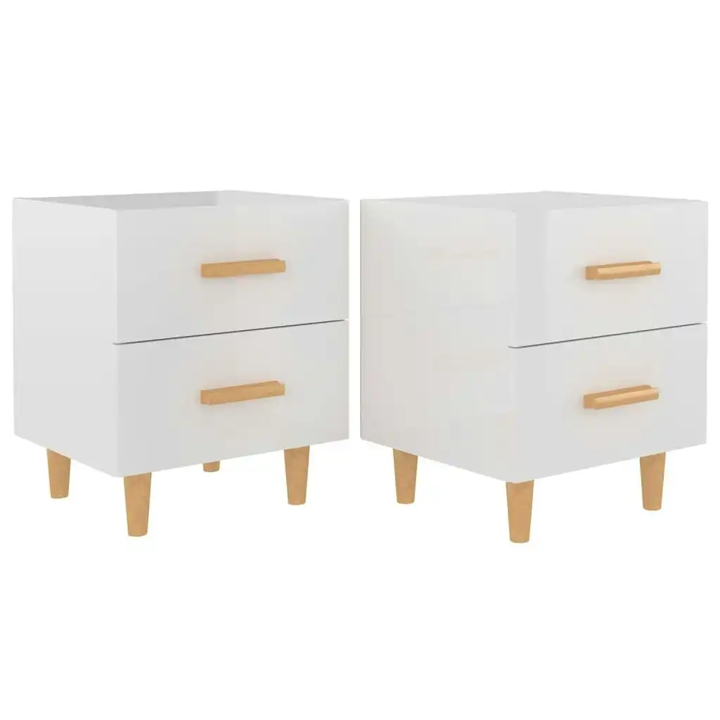 Bed Cabinets 2 pcs High Gloss White 40x35x47.5 cm 811983