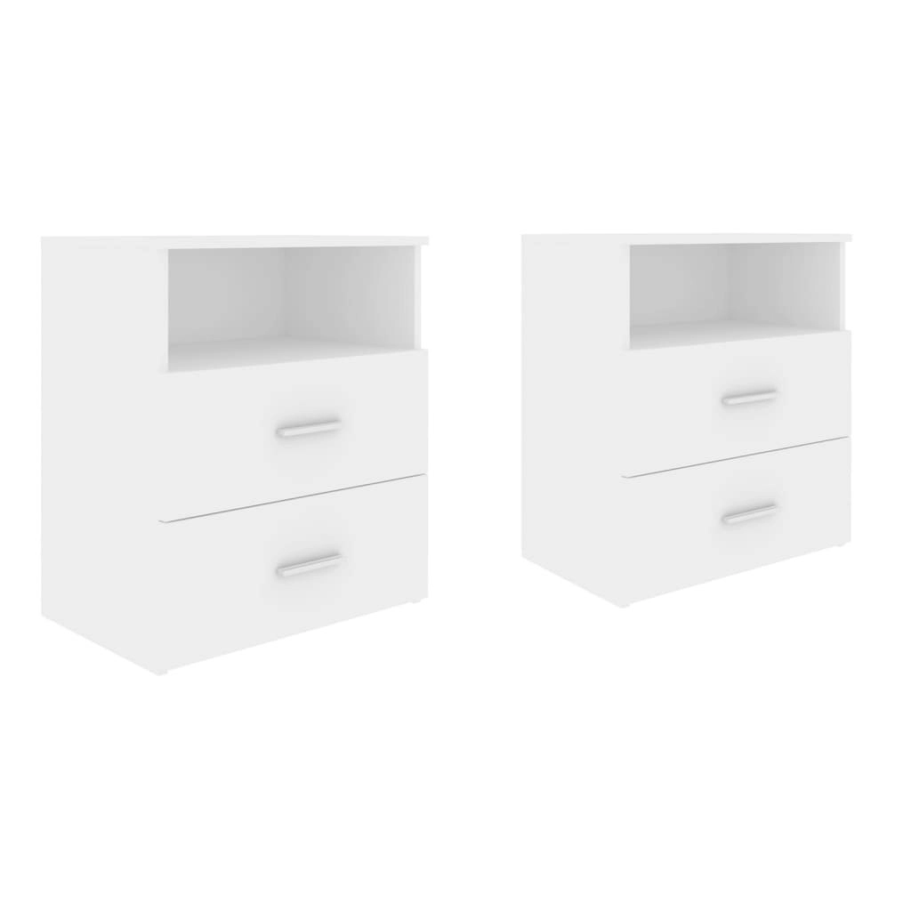 Bed Cabinets 2 pcs White 50x32x60 cm 803273