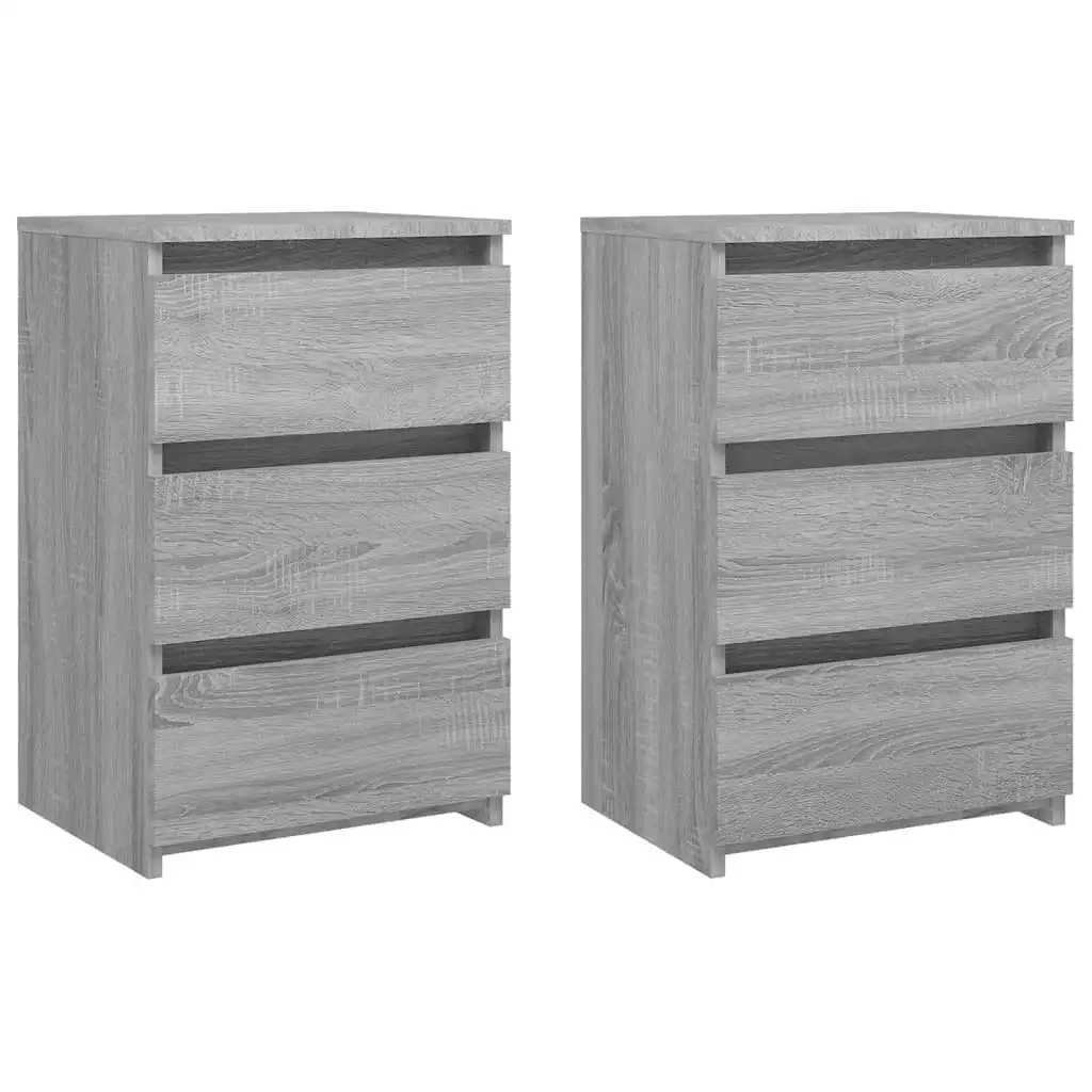 Bed Cabinets 2 pcs  Grey Sonoma 40x35x62.5 cm Engineered Wood 815174