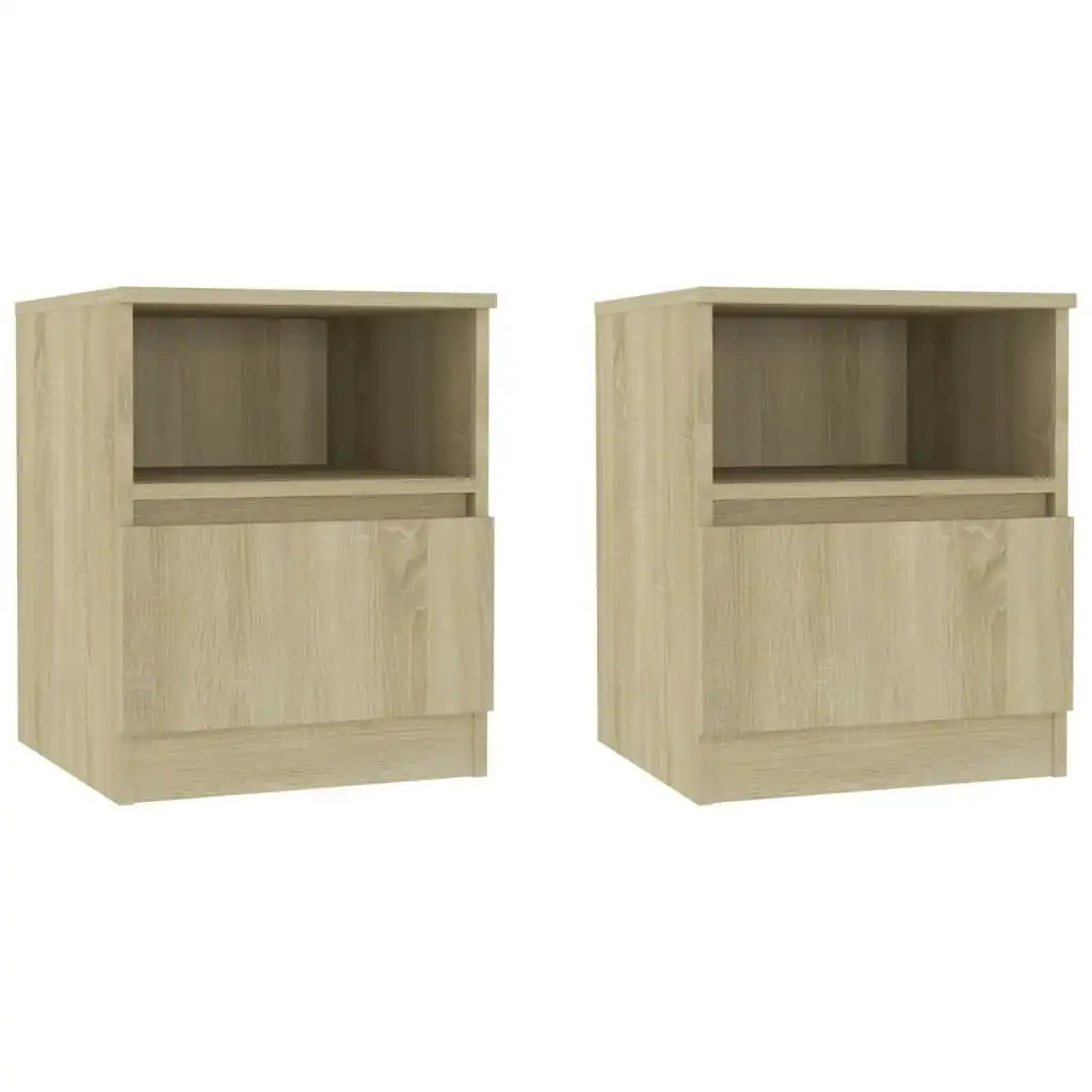 Bed Cabinets 2 pcs Sonoma Oak 40x40x50 cm Engineered Wood 806164