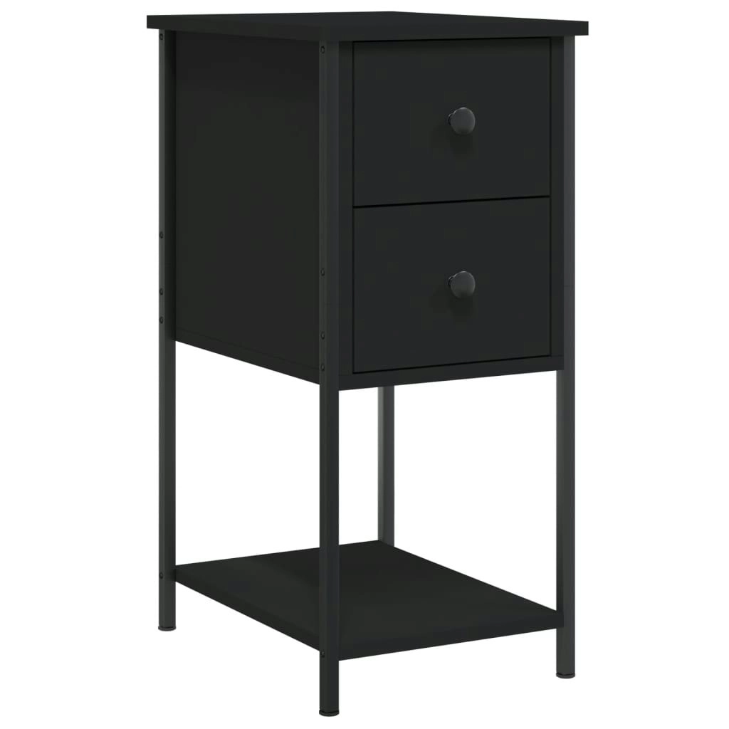 Bedside Cabinet Black 32x42x70 cm Engineered Wood 826093