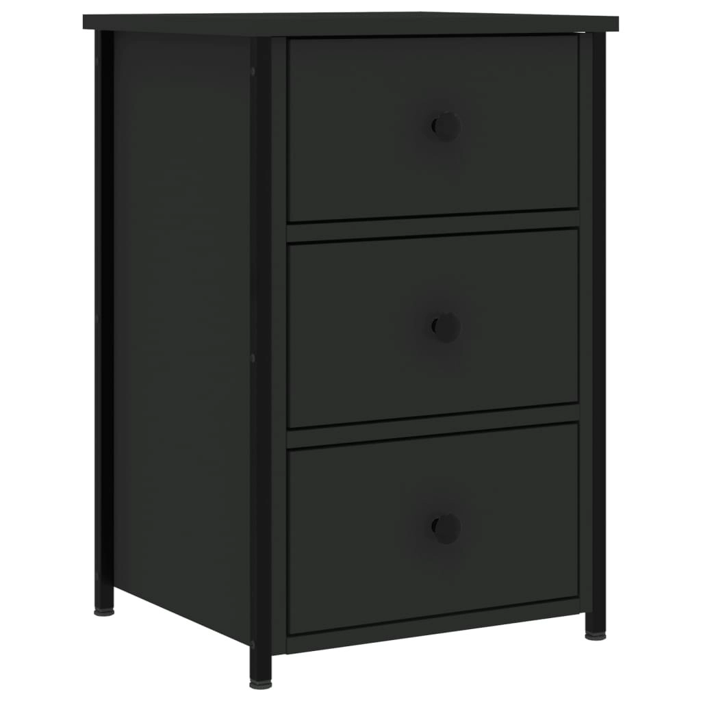 Bedside Cabinet Black 40x36x60 cm Engineered Wood 825993