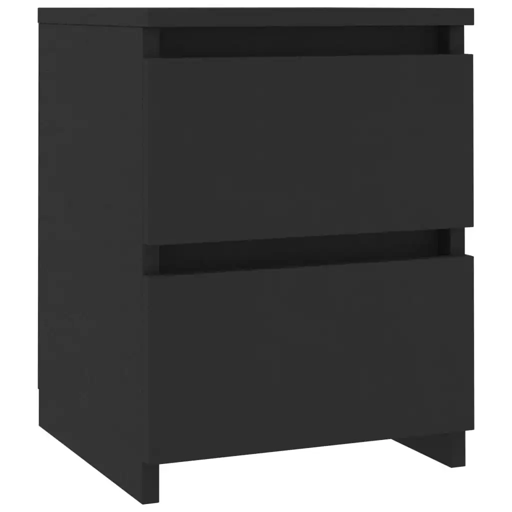 Bedside Cabinet Black 30x30x40 cm Engineered Wood 800515