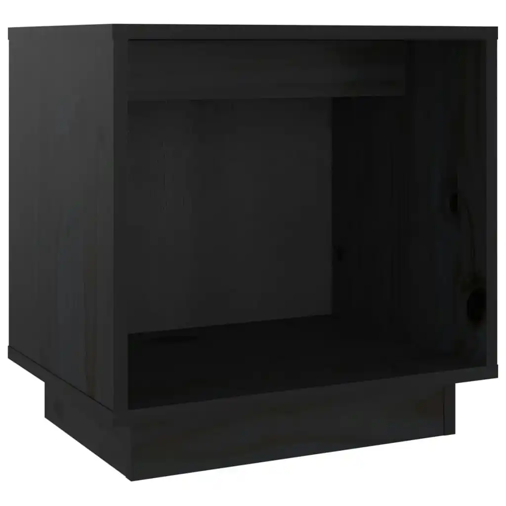 Bedside Cabinet Black 40x30x40 cm Solid Wood Pine 813343