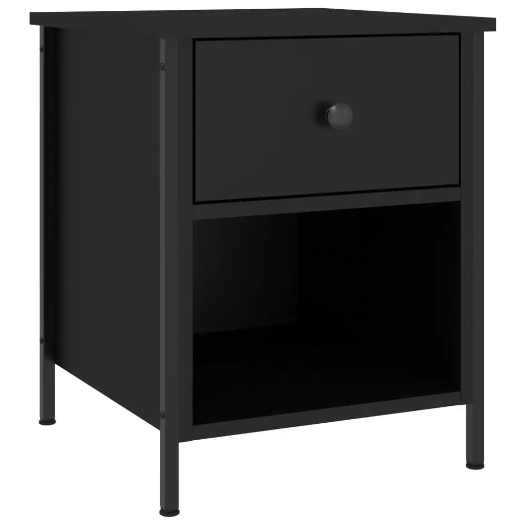 Bedside Cabinet Black 40x42x50 cm Engineered Wood 825933