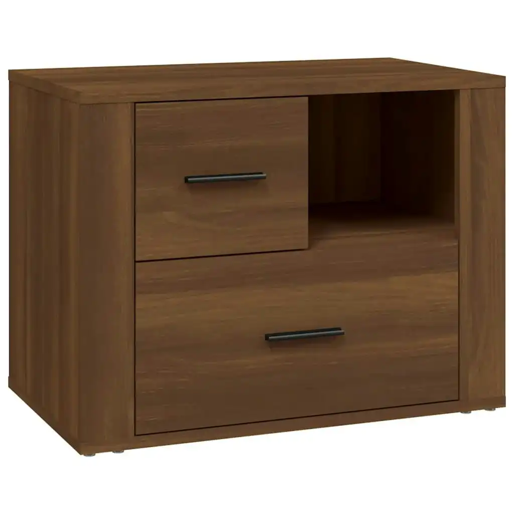 Bedside Cabinet Brown Oak 60x36x45 cm Engineered Wood 816743