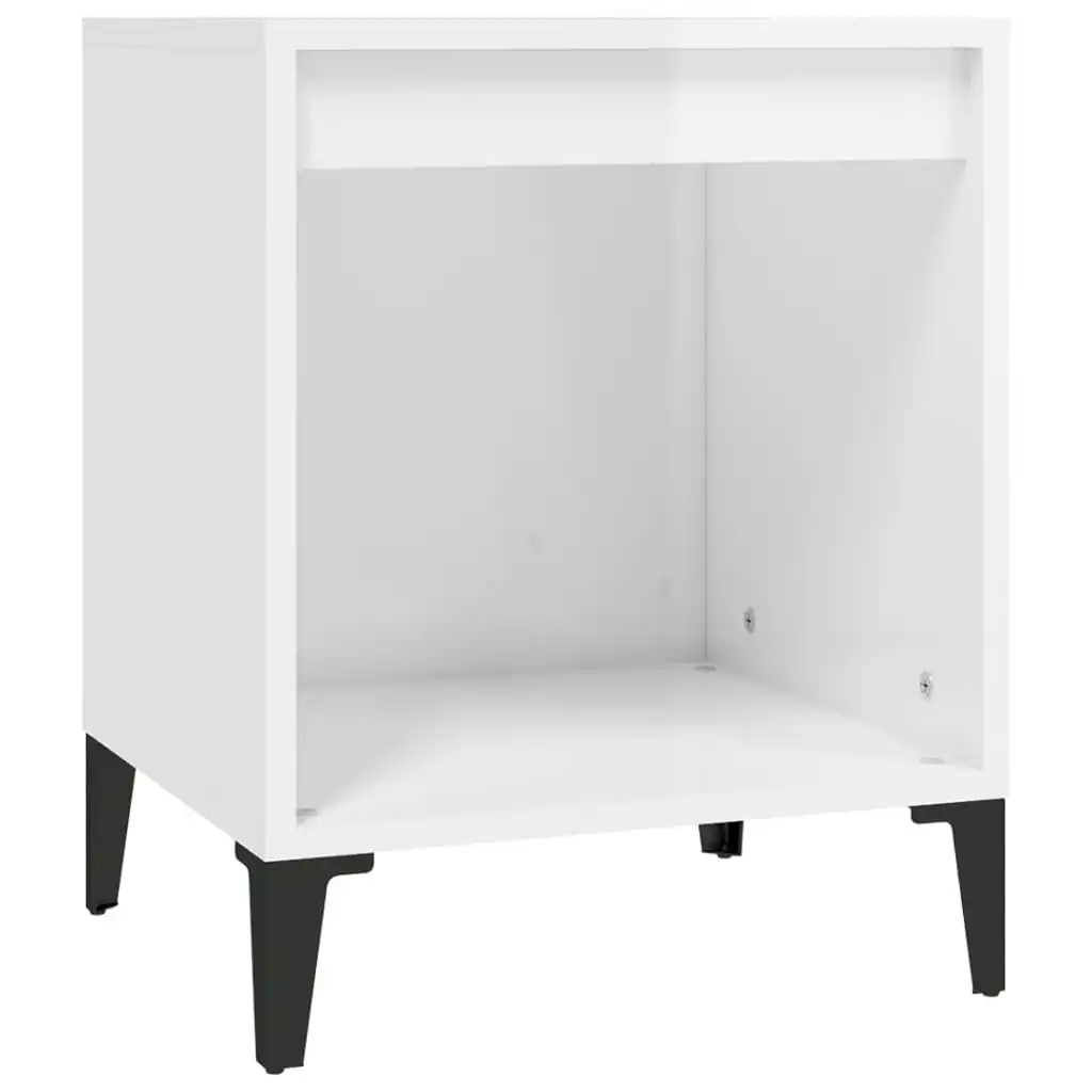 Bedside Cabinet High Gloss White 40x35x50 cm 821878