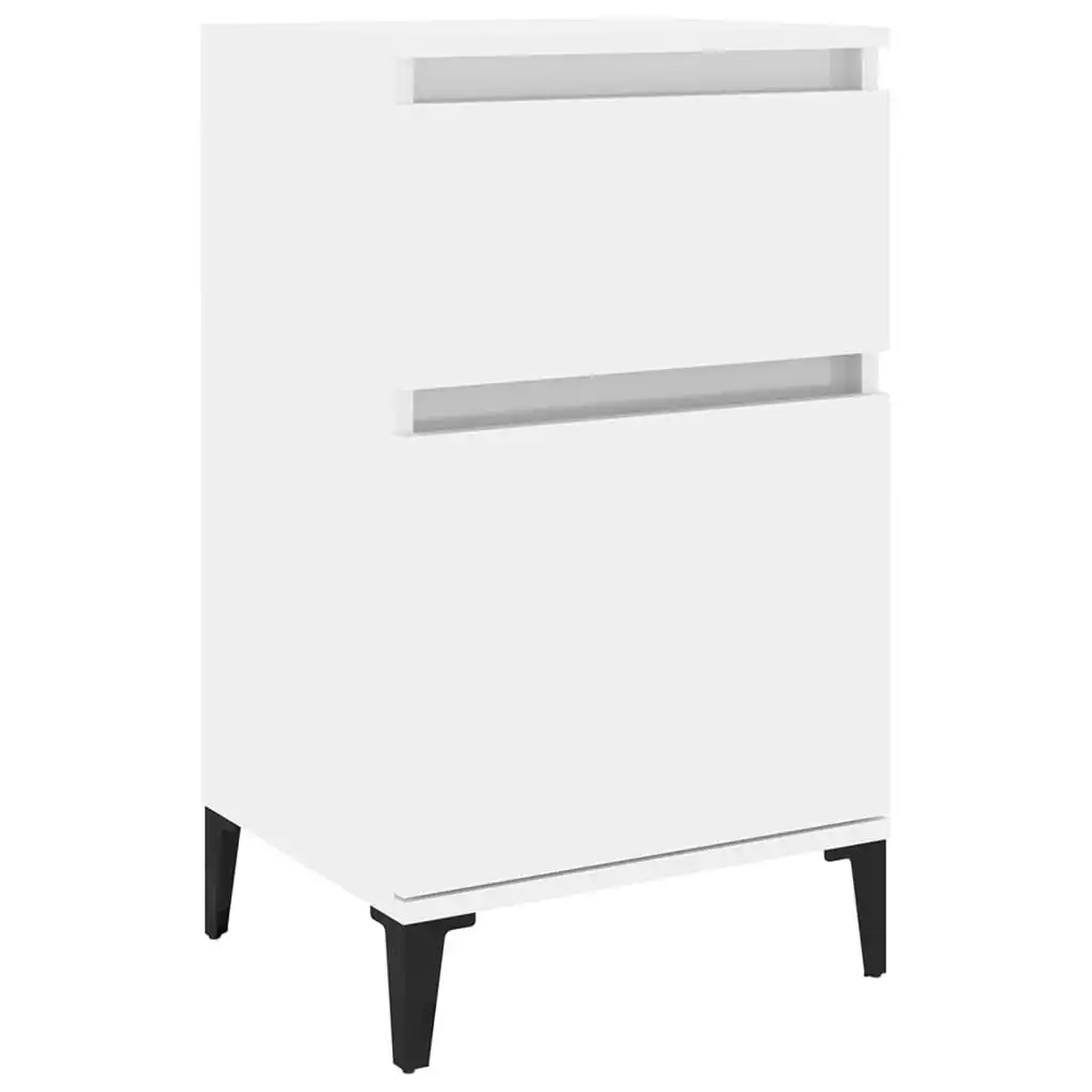 Bedside Cabinet High Gloss White 40x35x70 cm 819712