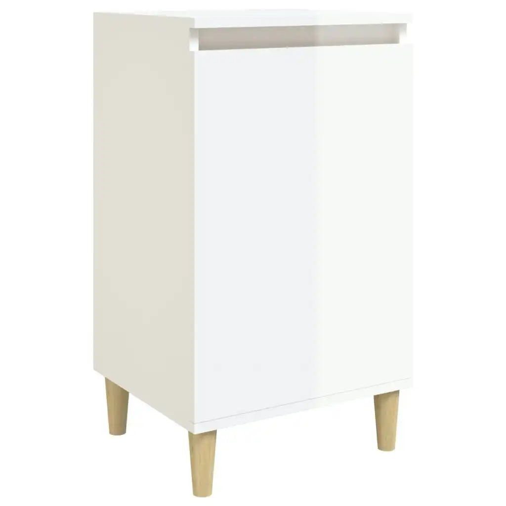 Bedside Cabinet High Gloss White 40x35x70 cm Engineered Wood 819632