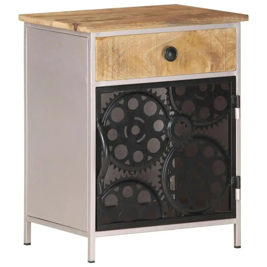 Bedside Cabinet 40x30x50 cm Rough Mango Wood 323738