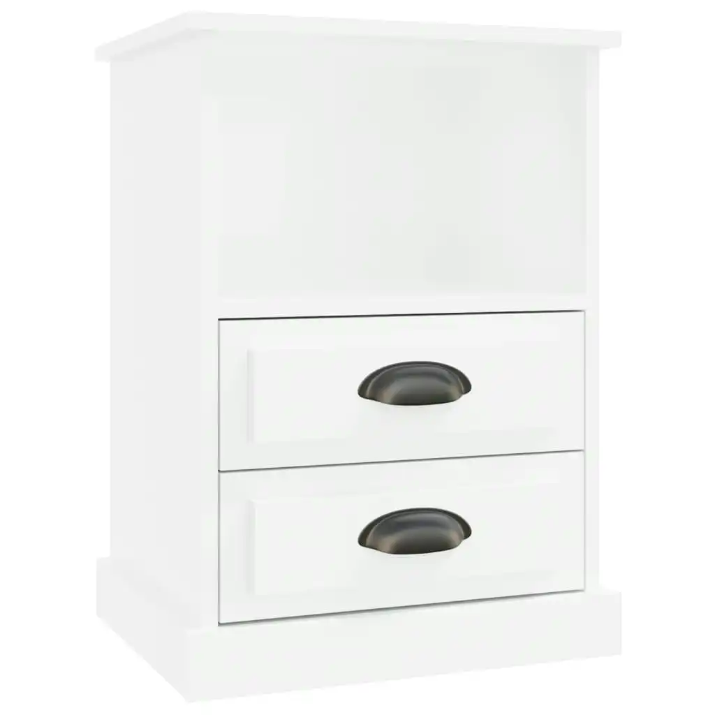 Bedside Cabinet High Gloss White 43x36x60 cm 816332