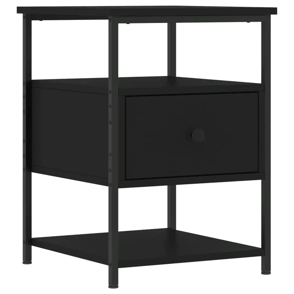 Bedside Cabinet Black 40x42x56 cm Engineered Wood 826023