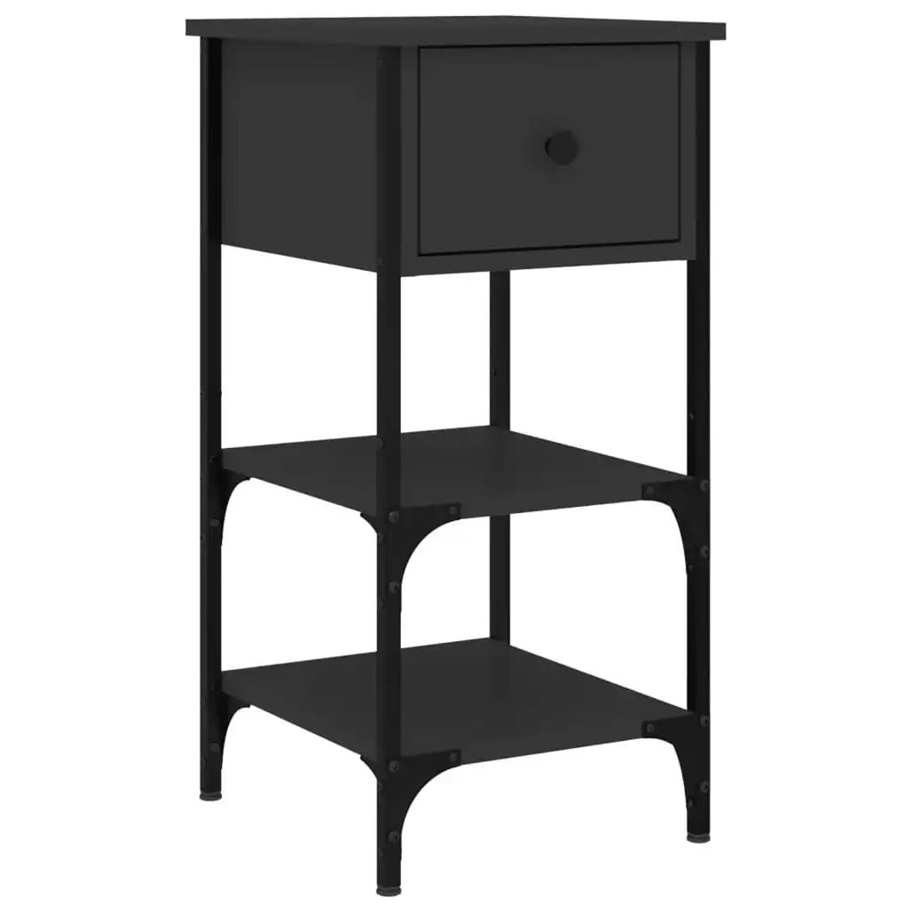 Bedside Cabinet Black 34x36x70 cm Engineered Wood 825973