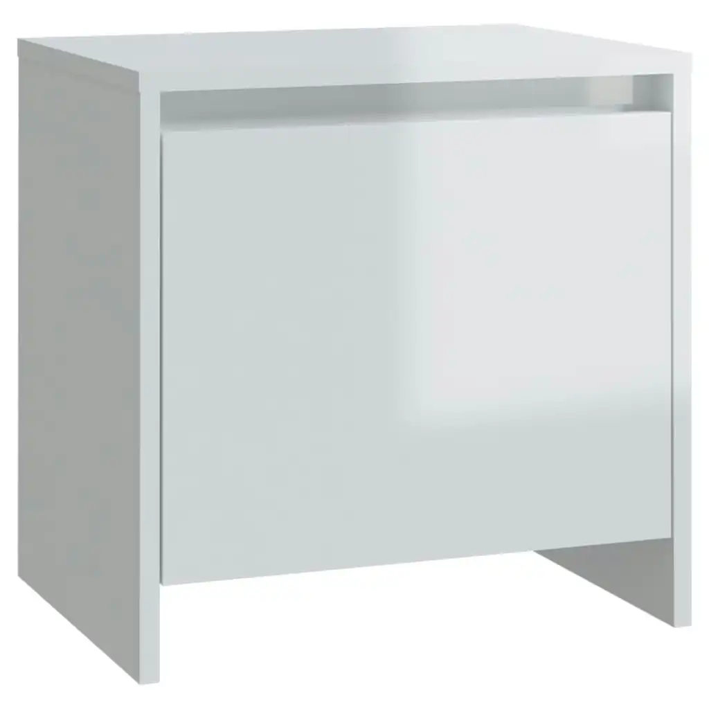 Bedside Cabinet High Gloss White 45x34x44.5 cm Engineered Wood 809875