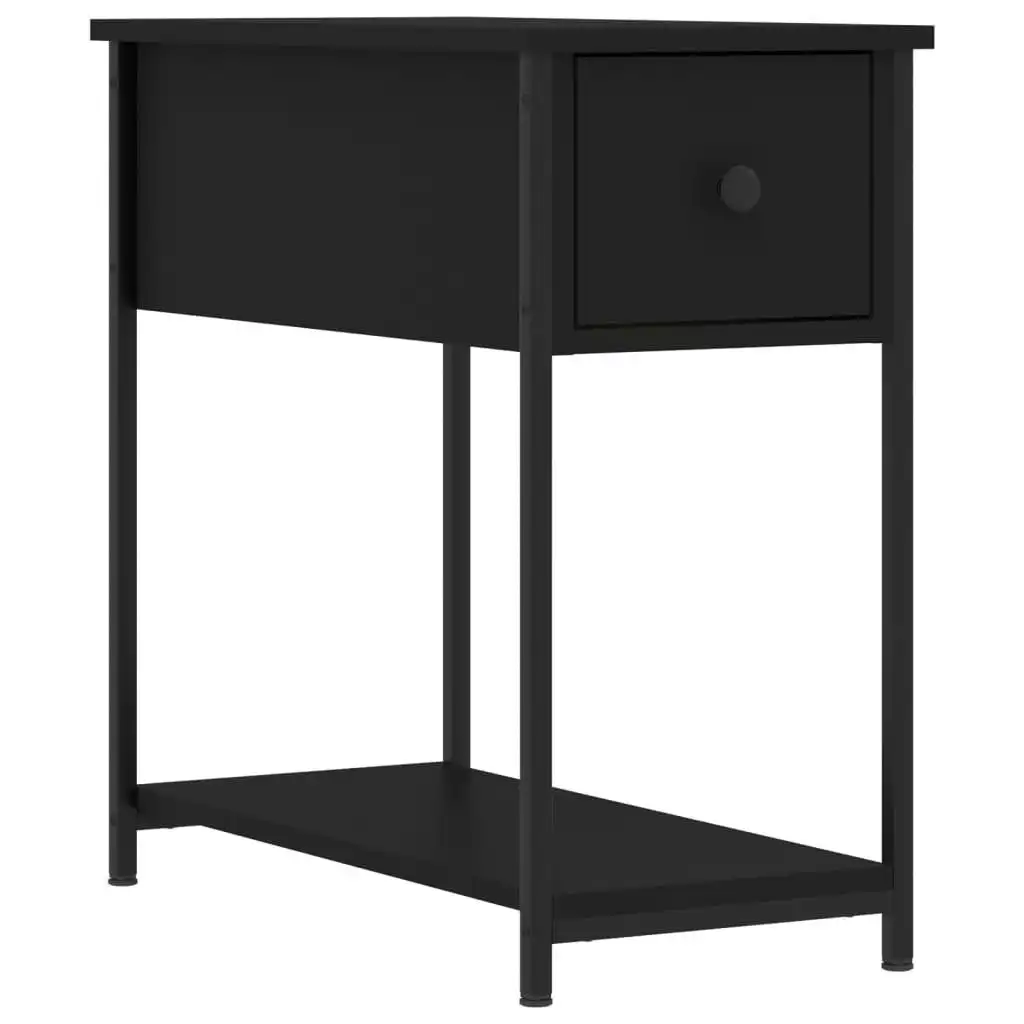 Bedside Cabinet Black 30x60x60 cm Engineered Wood 826053