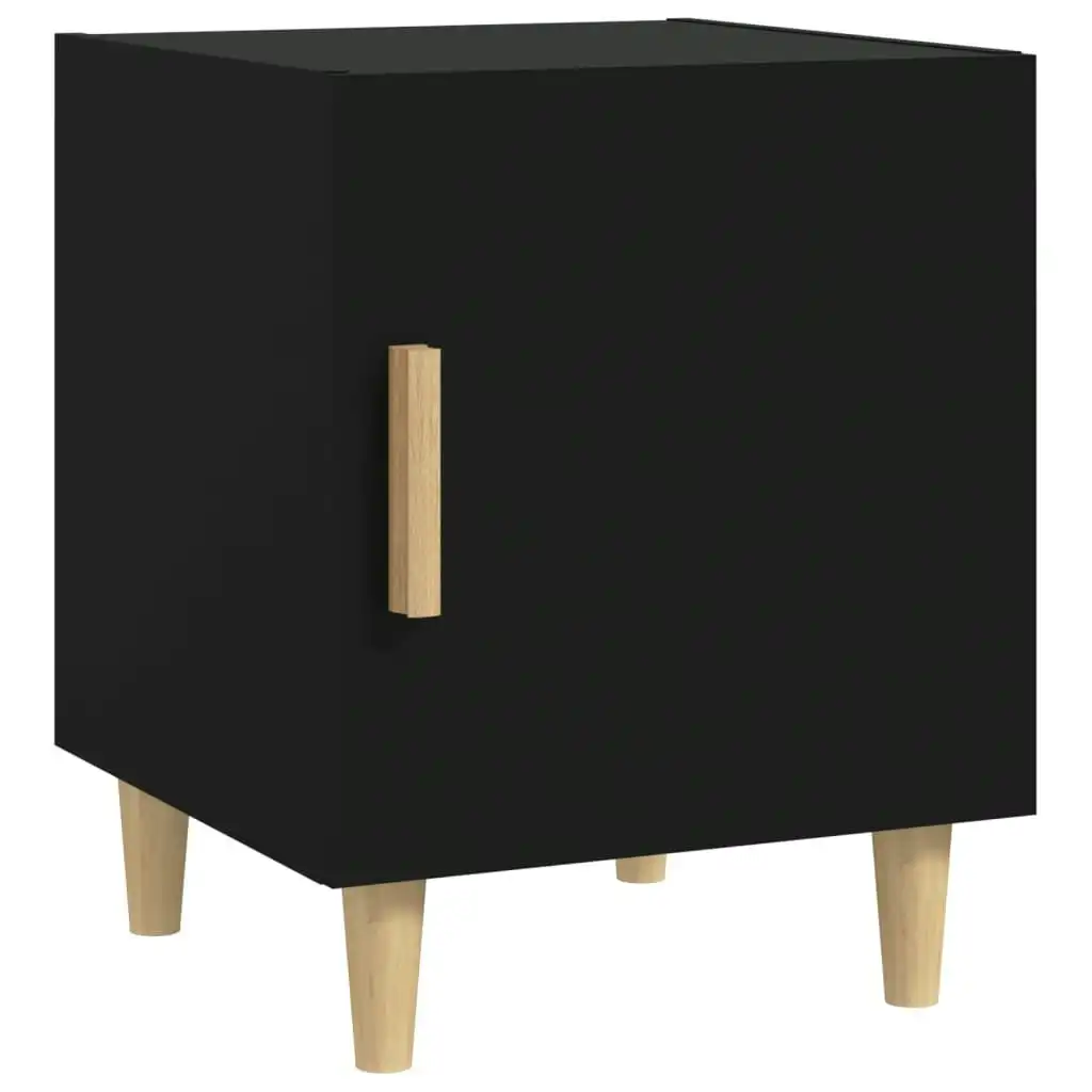 Bedside Cabinet Black Engineered Wood 812044