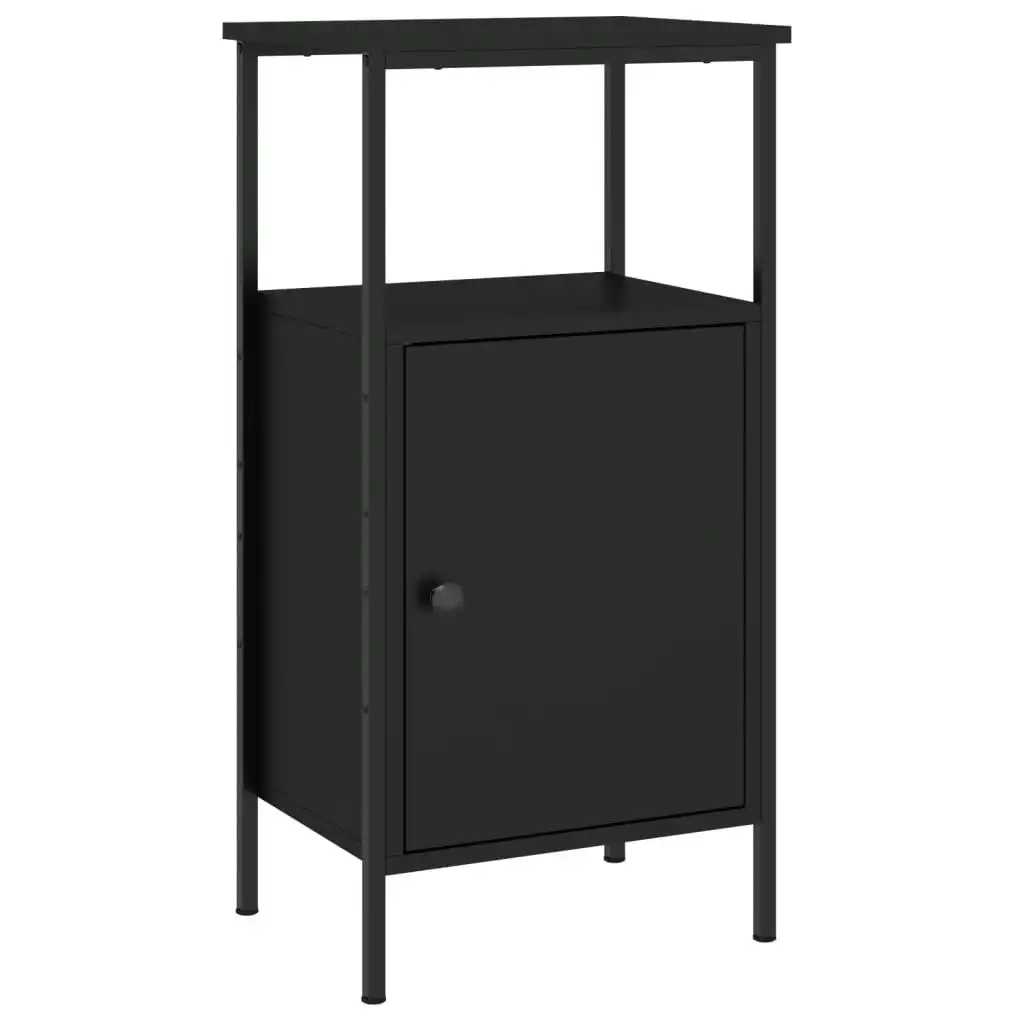 Bedside Cabinet Black 41x31x80 cm Engineered Wood 825923