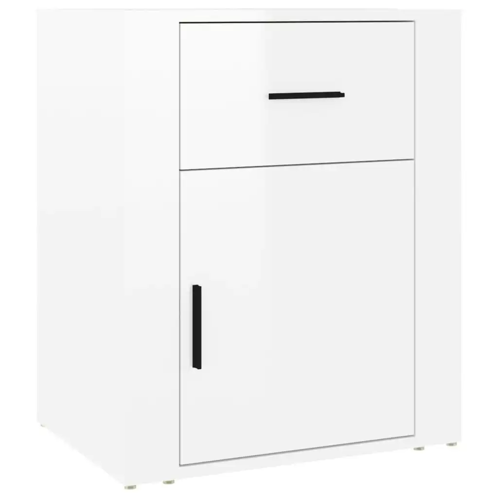 Bedside Cabinet High Gloss White 50x36x60 cm Engineered Wood 816722