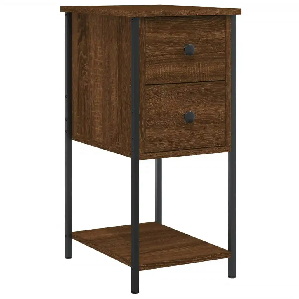 Bedside Cabinet Brown Oak 32x42x70 cm Engineered Wood 826101