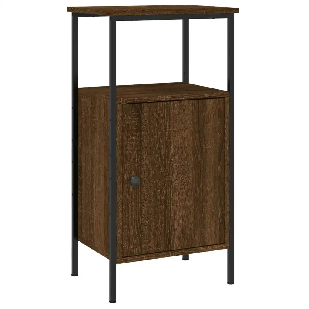 Bedside Cabinet Brown Oak 41x31x80 cm Engineered Wood 825931