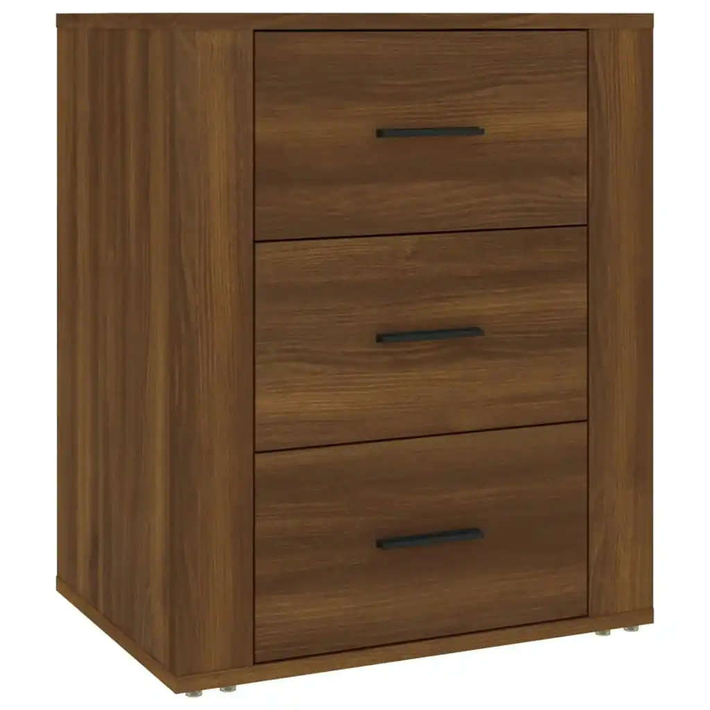 Bedside Cabinet Brown Oak 50x36x60 cm Engineered Wood 816719