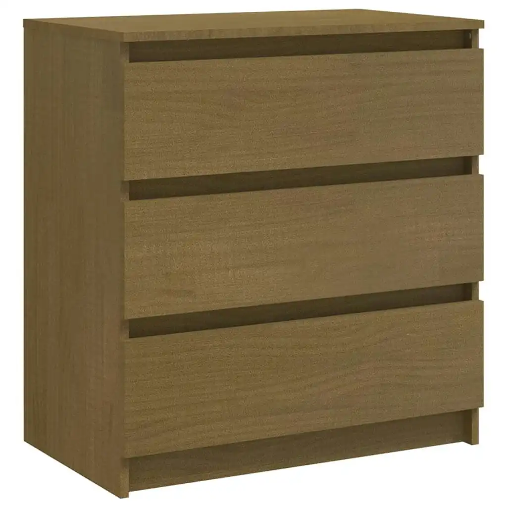 Bedside Cabinet Honey Brown 60x36x64 cm Solid Pinewood 808096