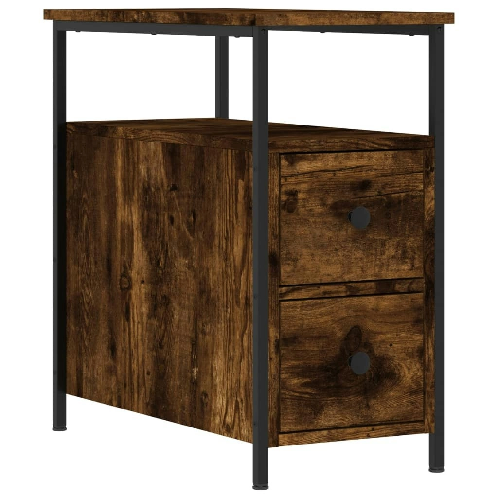 Bedside Cabinet Smoked Oak 30x60x60 cm Engineered Wood 826067