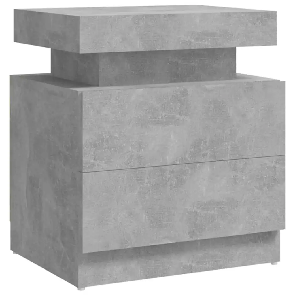 Bedside Cabinet Concrete Grey 45x35x52 cm Engineered Wood 326853