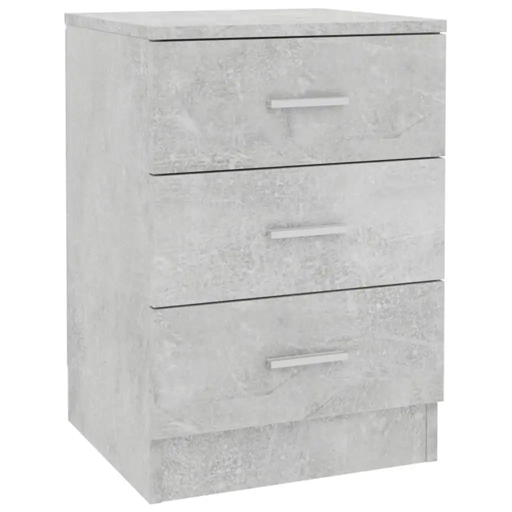 Bedside Cabinet Concrete Grey 38x35x56 cm Engineered Wood 800458