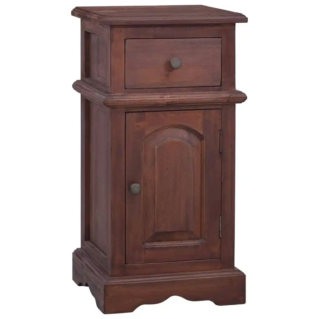 Bedside Cabinet Classical Brown Solid Mahogany Wood 288831