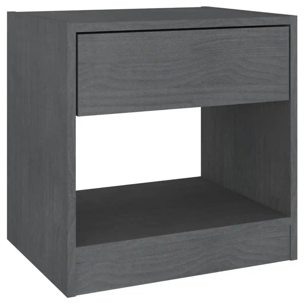 Bedside Cabinet Grey 40x31x40 cm Solid Pinewood 808067