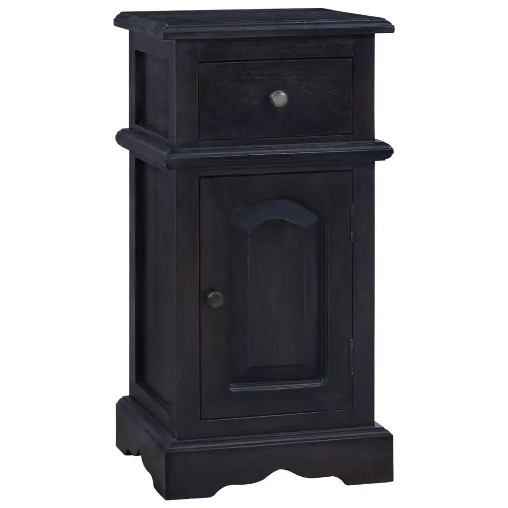 Bedside Cabinet Light Black Coffee Solid Mahogany Wood 288832