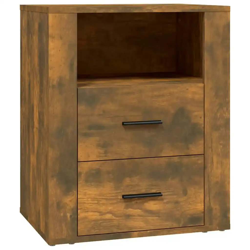 Bedside Cabinet Smoked Oak 50x36x60 cm Engineered Wood 816733