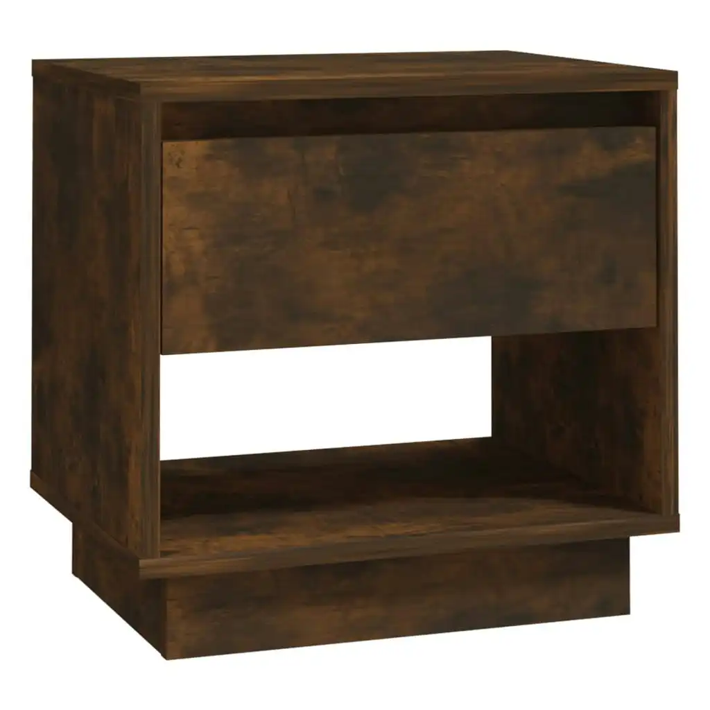 Bedside Cabinet Smoked Oak 45x34x44 cm Engineered Wood 812981